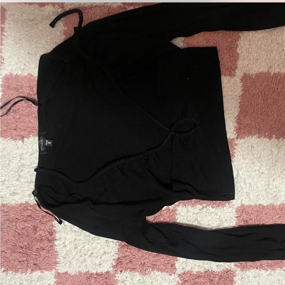 Dynamite Black Wrap Sweatshirt
